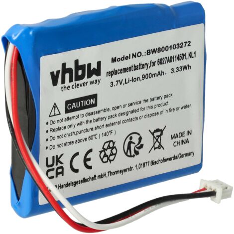 vhbw Replacement Battery compatible with TomTom Via 135, 135M, 1405, 1405M, 1405T, 1435T, 1435TM GPS Navigation System Sat Nav (900mAh, 3.7V, Li-Ion)