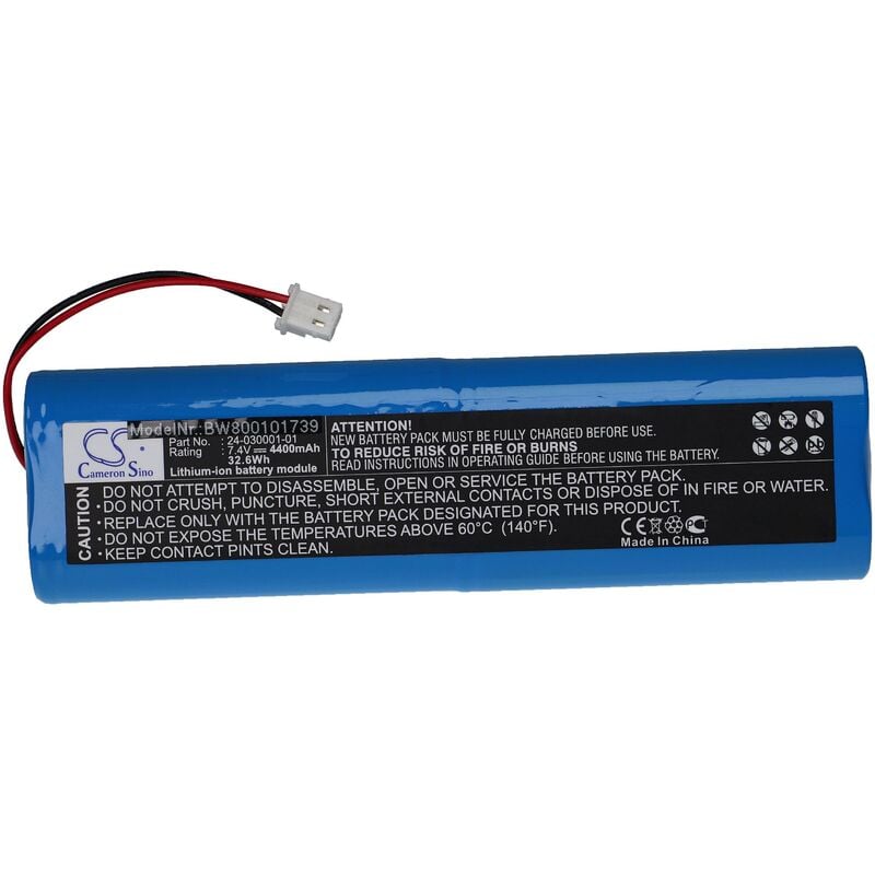 Replacement Battery compatible with Topcon 24-030001-01, L18650-4TOP, EGP-0620-1, EGP-0620-1 REV1 Measuring Devices (4400 mAh, 7.4 v, Li-ion) - Vhbw