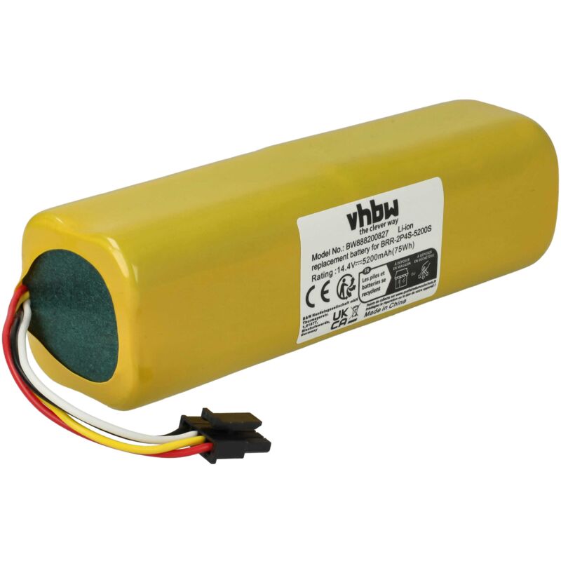 1x Battery compatible with Xiaomi 2S BHR5771EU Home Cleaner (5200mAh, 14.4 v, Li-Ion) - Vhbw