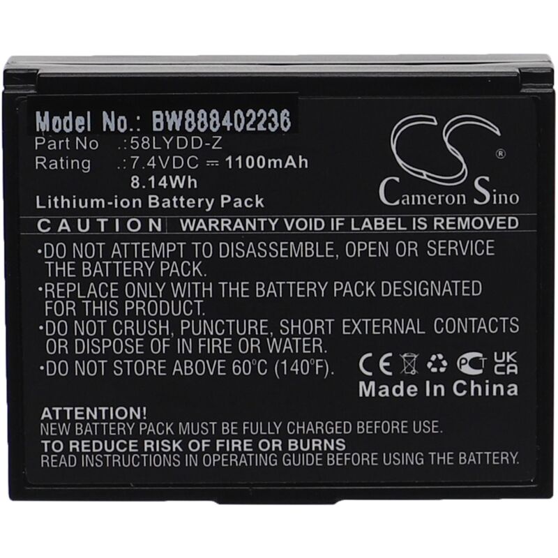 Replacement Battery compatible with Zjiang ZJ-5802, ZJ-8001 Printer Copier Scanner Label Maker (1100 mAh, 7.4 v, Li-ion) - Vhbw