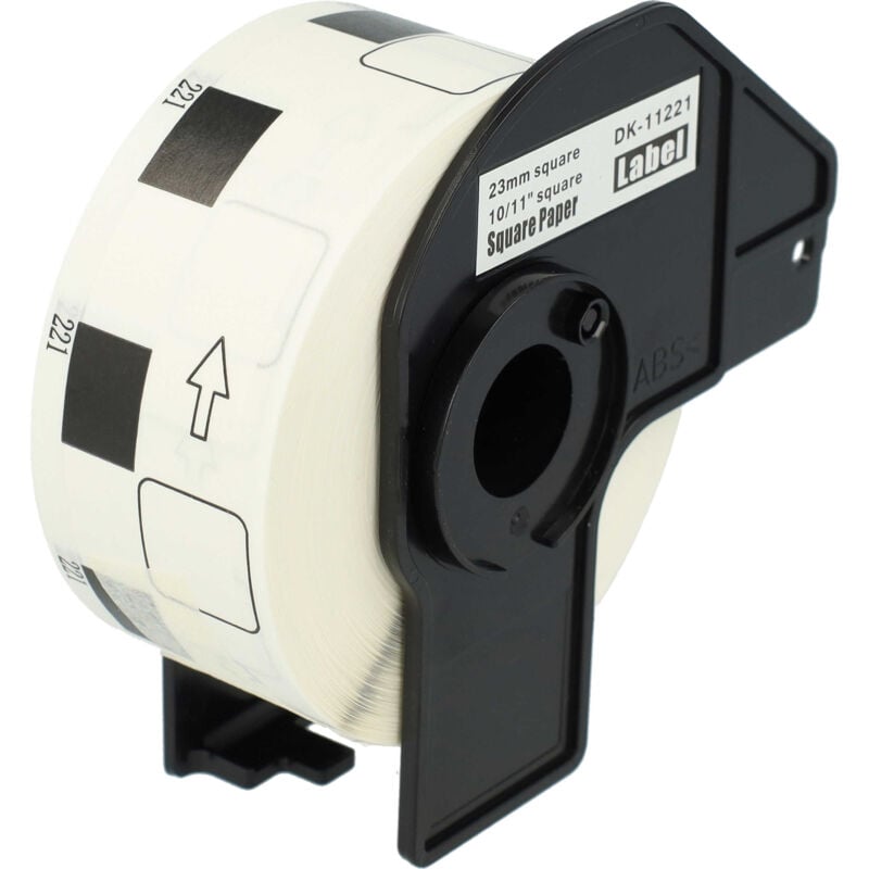 Rouleau d'étiquettes 23mm x 23mm compatible avec Brother pt QL-800, QL-820NWB, QL-810W, QL-720, QL720NW imprimante d'étiquettes - premium - Vhbw