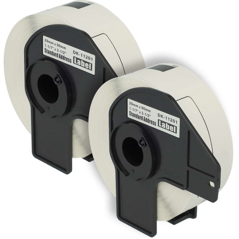 Rouleaux d'étiquettes, lot de 2x pièces 27mm x 90mm compatible avec Brother pt QL-800, QL-820NWB, QL-810W, QL720NW imprimante d'étiquettes - Vhbw