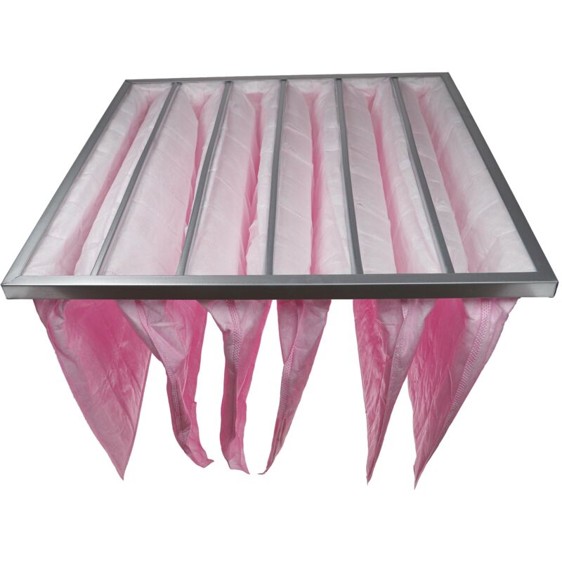Sacs filtrants pour système de climatisation et ventilation - Filtre à air F7, 59,2 x 59,2 x 36 cm, rose - Vhbw