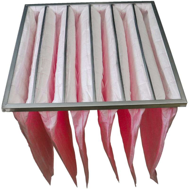 Sacs filtrants pour système de climatisation et ventilation - Filtre à air F7, 59,2 x 59,2 x 60 cm, rose - Vhbw