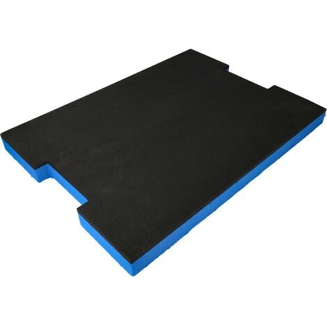 vhbw Schaumstoffeinlage kompatibel mit Bosch Sortimo L-Boxx 4.0 LB4 Werkzeugkoffer - Hartschaum, Schwarz-Blau, 30mm