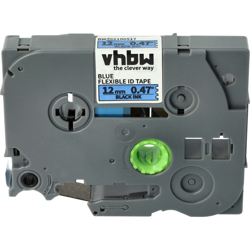 Vhbw - 1x Schriftband-Kassette kompatibel mit Brother pt 1250LB, 1250S, 1250VP, 1250VPS, 1260, 1260VP Etiketten-Drucker 12mm Schwarz auf Blau,
