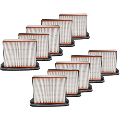 vhbw Set 10x Filters compatible with Metabo ASR 25 L SC, 35 L Autoclean, 2025, 2050, ASR 35 M Autoclean Vacuum Cleaner - HEPA Filter, Allergy Filter