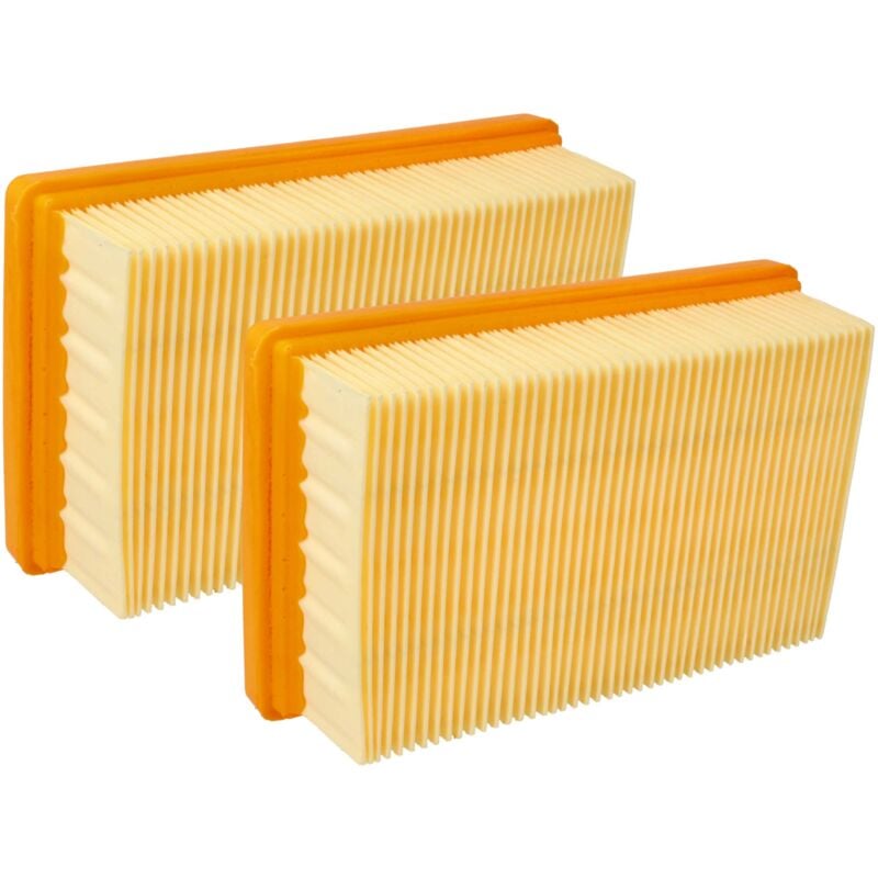 Set 2x Flat-Fold Filter compatible with Kärcher WD6 p, WD6 Premium - Pleated Filter Element - Replacement for 2.863-005.0, kfi 4410 - Vhbw