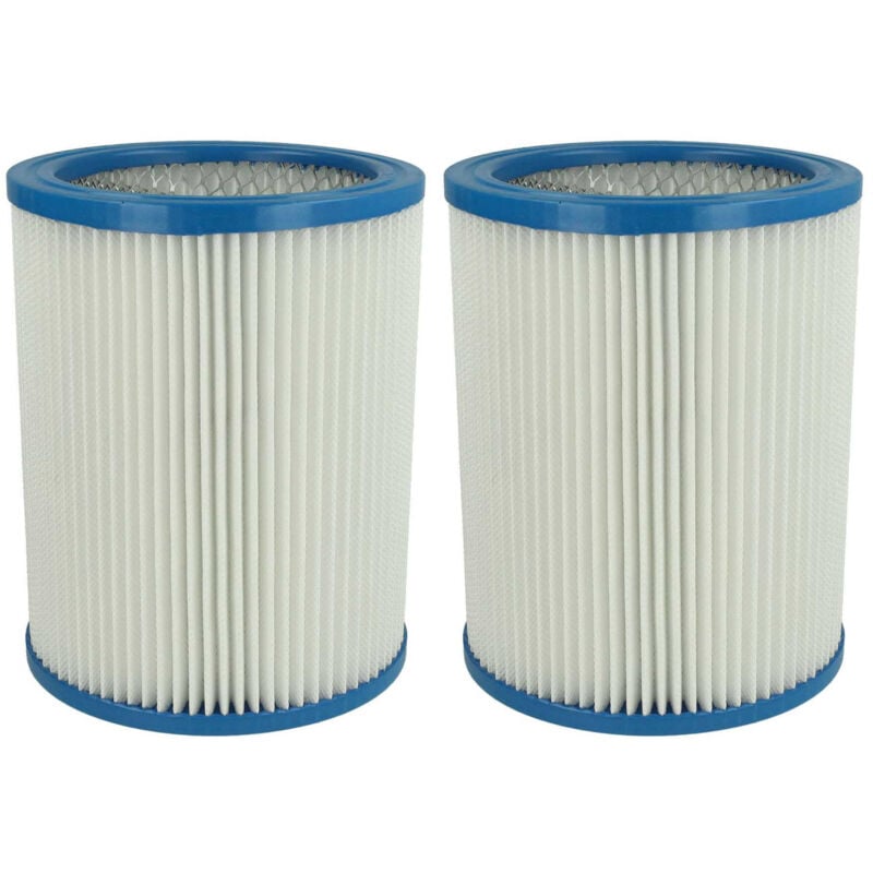 vhbw Set 2x Replacement Filters compatible with Fein Dustex 25, 40 Wet and Dry Vacuum Cleaner - Cartridge Filter, paper / plastic White