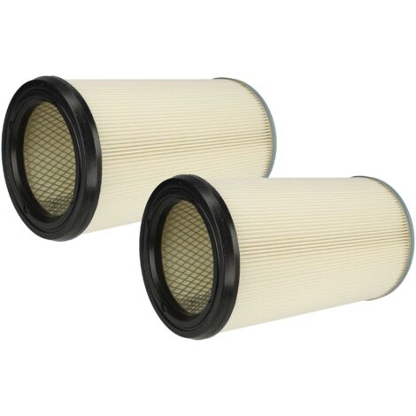 vhbw Set 2x Replacement Filters compatible with Kärcher NT 601, NT 602, NT 200, NT 602 LP, NT 802 I Vacuum Cleaner - Cartridge Filter