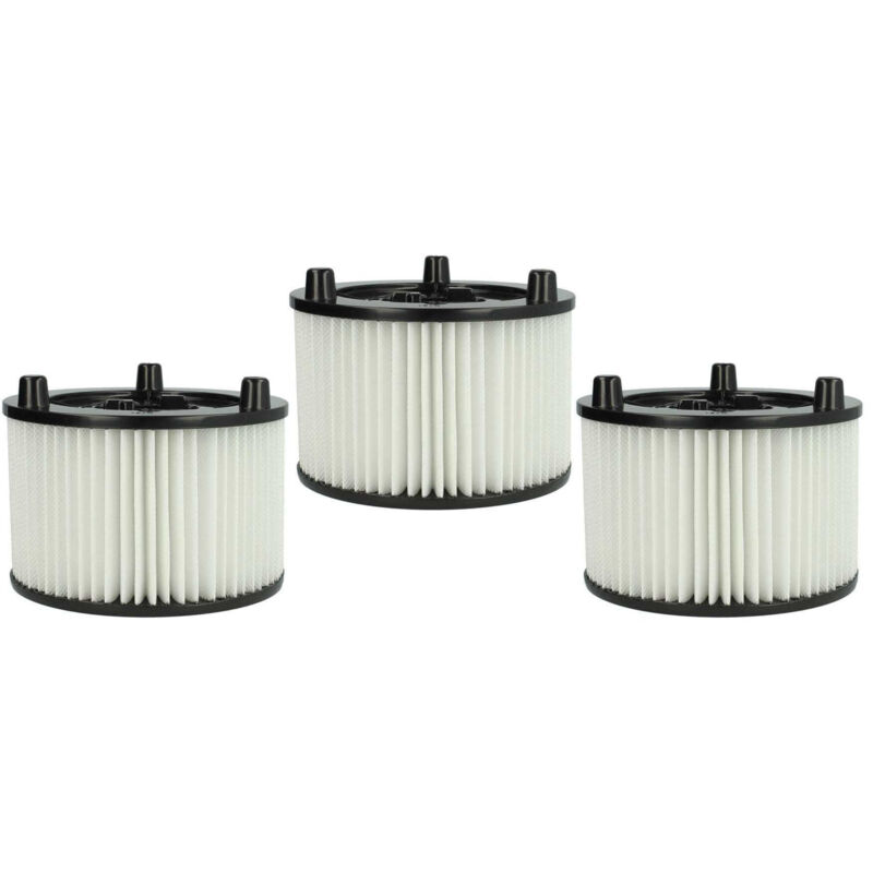 Set 3x Filters Replacement for Bosch 2609256F35 for Wet and Dry Vacuum Cleaner - Cartridge Filter, paper / plastic, White - Vhbw