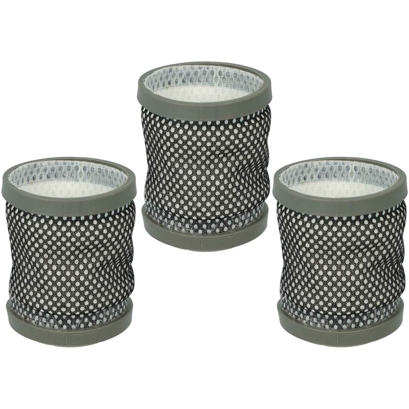 3x Replacement Filter compatible with Dirt Devil dd 698-5 Vacuum Cleaner - Exhaust Filter Black Grey White - Vhbw