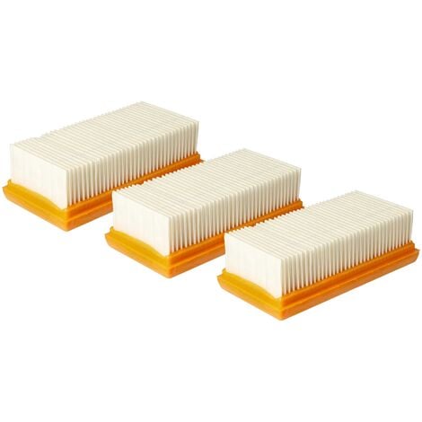 vhbw Set 3x Flachfaltenfilter kompatibel mit Makita VC4210M Staubsauger - Motorkühlluftfilter