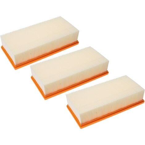 vhbw Set 3x Flat-Fold Filter Replacement for Kärcher 6.904-284.0 for Industrial Vacuum Cleaner, Wet/Dry Vacuum Cleaner - Pleated Filter Element
