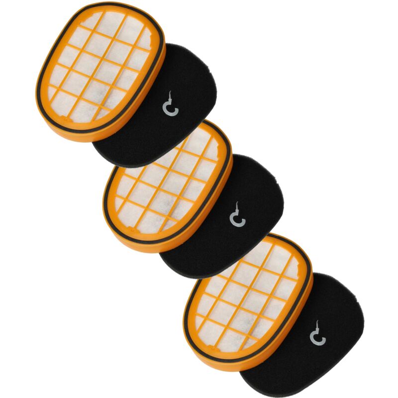 vhbw 3x pre-motor filter, 3x motor filter compatible with Philips SpeedPro Max FC6823/01, FC6826 Vacuum Cleaner