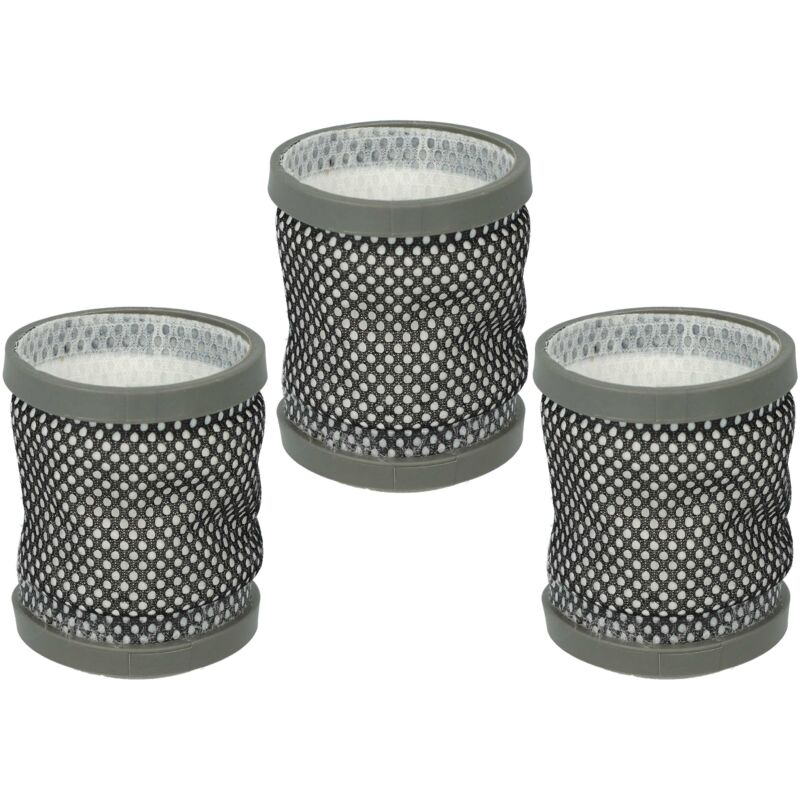 vhbw 3x Replacement Filter compatible with Dirt Devil DD 698-4, DD 698-1, DD 698-2, DD 698-3 Vacuum Cleaner - Exhaust Filter Black Grey White