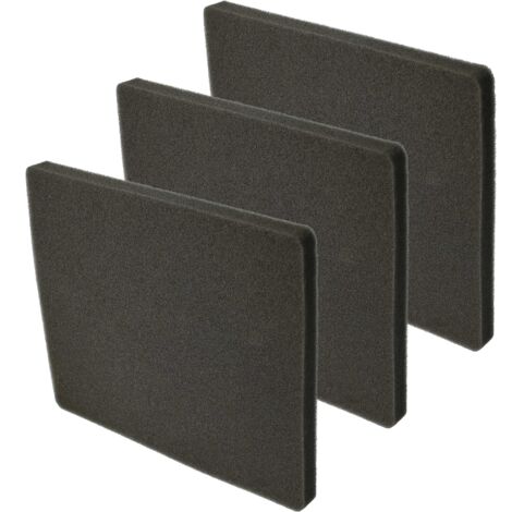 vhbw Set 3x Replacement Filters compatible with Electrolux UPORIGIN (903152217) Vacuum Cleaner - Exhaust Filter (Sponge Filter) Black