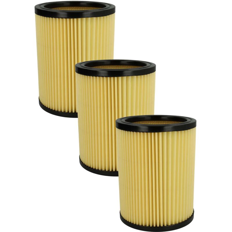 Set 3x Replacement Filters compatible with Hikoki / Hitachi wde 3600, 1200, 1200M Vacuum Cleaner - Cartridge Filter - Vhbw