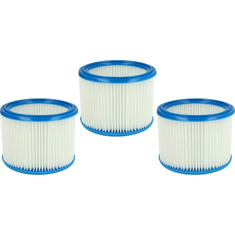 vhbw Set 3x Replacement Filters compatible with Makita VC2012L, VC2511, VC2512L, VC3011L, VC3012L Wet and Dry Vacuum Cleaner - Cartridge Filter