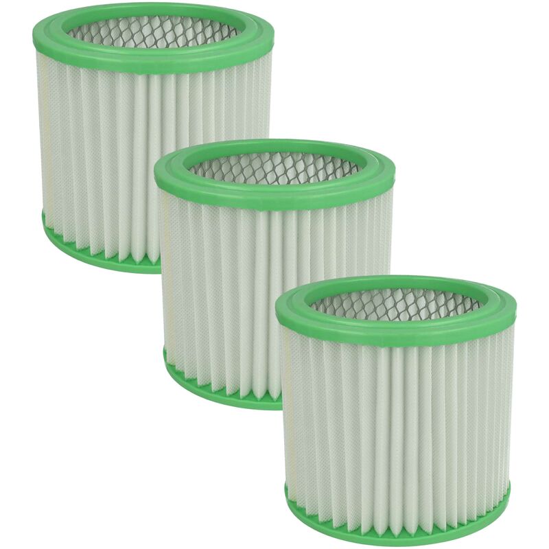 3x Replacement Filter compatible with Parkside pas 500 A1, pas 500 C1, pas 500 B1 Vacuum Cleaner - Cartridge Filter, paper / plastic - Vhbw
