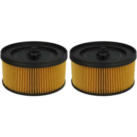 Vhbw set da 2x filtro a pieghe piatte compatibile con Kärcher WD 3, WD  3.200, WD 2500 M aspiratore umido/secco - Cartuccia filtrante, giallo