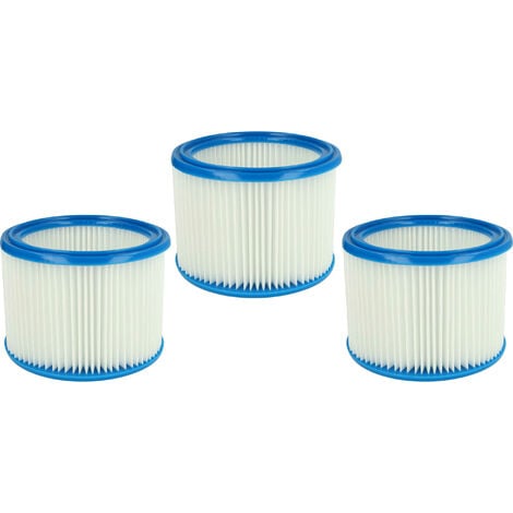 vhbw set da 3x filtro a pieghe piatte sostituisce Nilfisk 302000461, 302000490 per aspiratore umido/secco - cartuccia filtrante