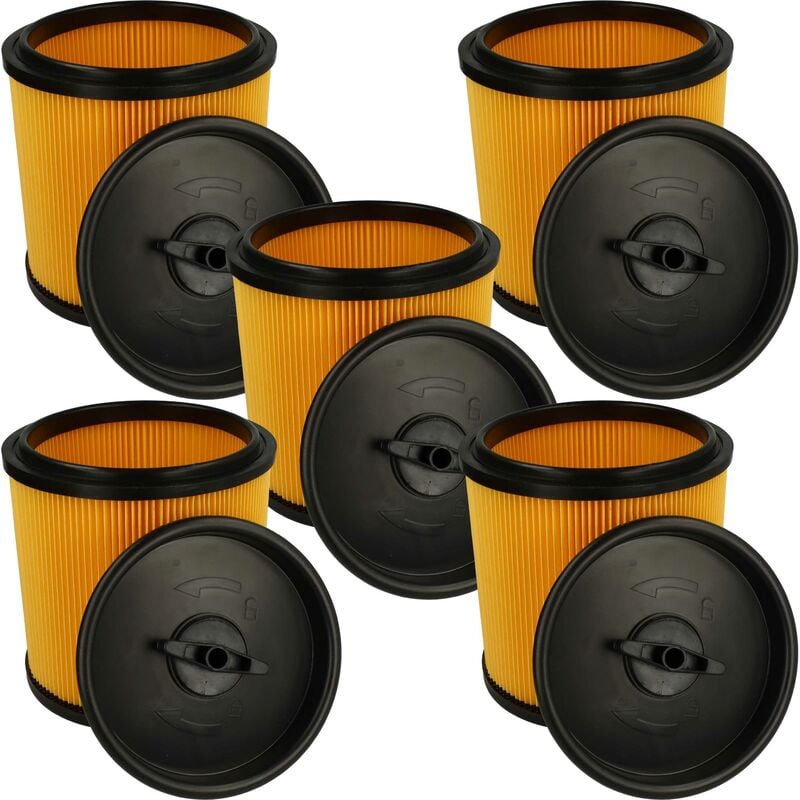Image of Set da 5x filtro a pieghe piatte compatibile con Parkside (Lidl) pnts 1300 B2, 1300 A1, 1300 C3 aspirapolvere - Cartuccia filtrante - Vhbw