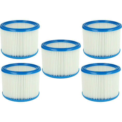 vhbw set da 5x filtro a pieghe piatte sostituisce Nilfisk 302000461, 302000490 per aspiratore umido/secco - cartuccia filtrante