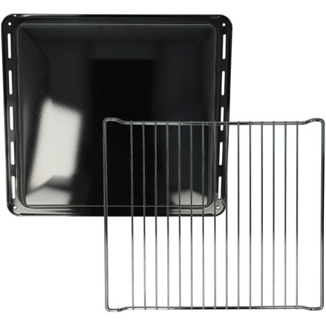 vhbw Set de 2 uds. (1x bandeja de horno, 1x rejilla) reemplaza AEG 353193923-3, 3531939233, 387028720 para hornos - 42,2 x 37 x 4 cm