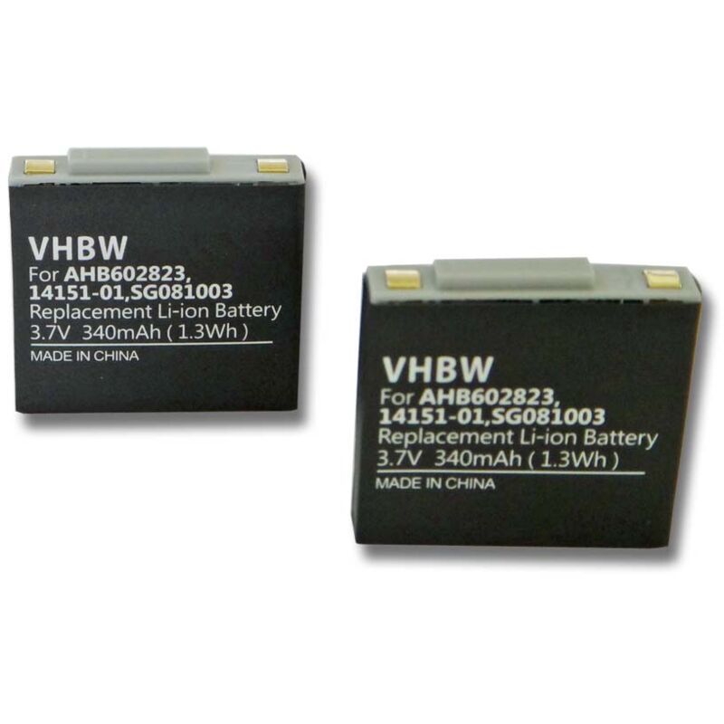 

vhbw Set de 2x baterías polímero de litio 340mAh (3.7V) para HeadsetHeadset GN Netcom Jabra GN9125 Mini sustituye 14151-01, AHB602823, ...