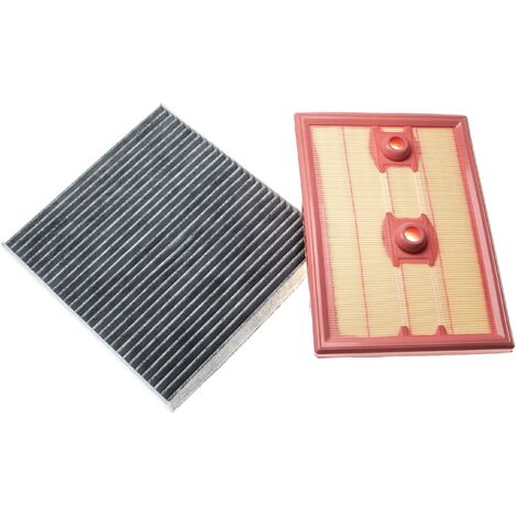 vhbw Set de 2x filtro de coche compatible con Audi Q3 (8UB, 8UG) 1.4 TFSI / TSI todoterreno - 1x filtro de aire , 1x filtro de carbón activo
