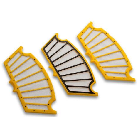 vhbw Set de 3x filtro de aspiradora compatible con iRobot Roomba 866, 886, 900, 980 aspiradora - Filtro principal - amarillo