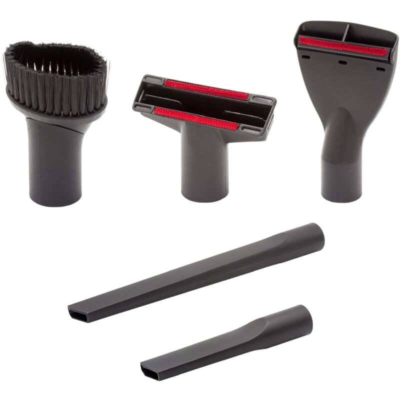Set de boquillas de 5 uds. para limpieza de coche reemplaza Bosch 2 609 256 F25 para aspiradoras - 35 mm Negro - Vhbw