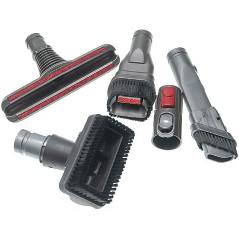 vhbw Set de boquillas para aspiradora de 5 uds. compatible con Dyson SV10, V8, V7, SV11, V10, V12 Detect Slim Absolute, negro / gris / rojo