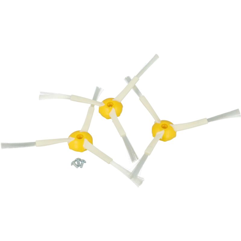 

3x Cepillo lateral compatible con iRobot Roomba 610, 760, 770, 780, 866, 886, 900, 980 robot aspirador - Set cepillos, blanco - Vhbw