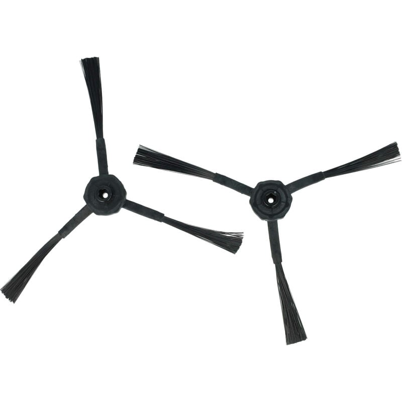 

2x cepillo lateral de repuesto compatible con Ariete Briciola 2713, 2717 robot aspirador -Set de limpieza, negro - Vhbw