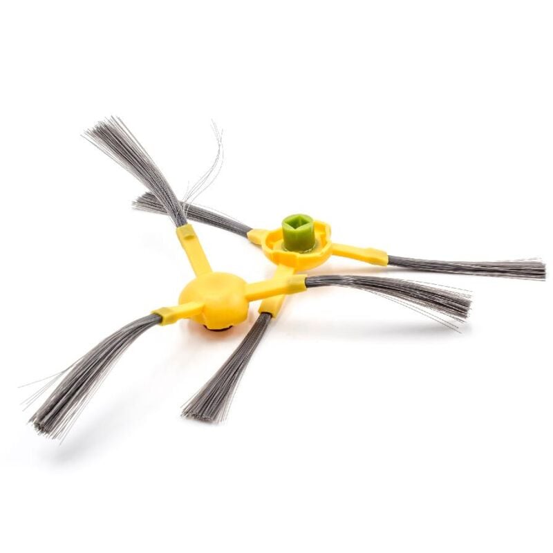 

2x cepillo lateral compatible con Ecovacs Deebot R95, R96, R98, Slim robot aspirador -Set cepillos, gris / amarillo - Vhbw