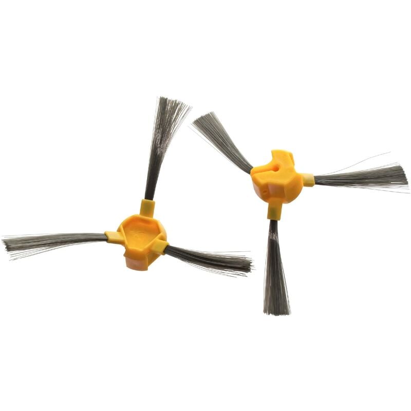 

2x cepillo lateral compatible con Ecovacs Deebot D83, D66, D68, D54, D56, D58, D77, D79 robot aspirador -Set cepillos, negro / amarillo - Vhbw