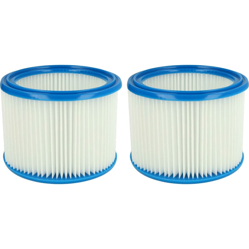 Vhbw - Set de filtres 2x Filtre plissé compatible avec Nilfisk Aero 20-01, 20-01 Inox, 20-11, 20-21 aspirateur à sec ou humide - Filtre à cartouche