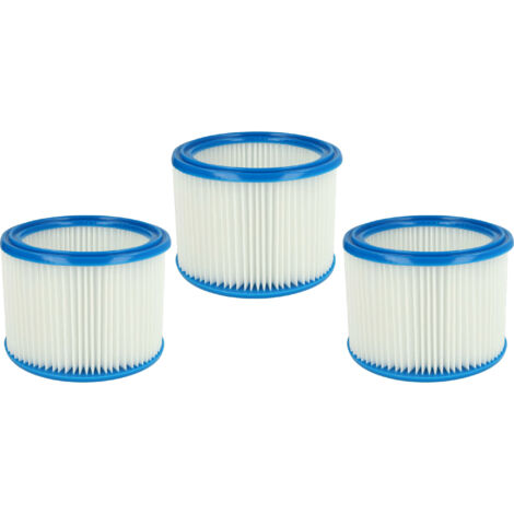 vhbw Set de filtres 3x Filtre plissé compatible avec JMP Inox 35 aspirateur à sec ou humide - Filtre à cartouche