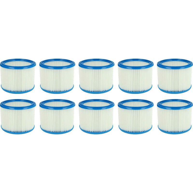 

Set de filtros 10x Filtro plisado compatible con Makita VC3012L, VC3012M, VC3511L aspiradora en seco y mojado - Filtro, cartucho - Vhbw