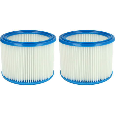 vhbw Set de filtros 2x Filtro plisado compatible con Stihl SE 100, SE 121, SE 121 E, SE 122, SE 122 E aspiradora en seco y mojado - Filtro, cartucho