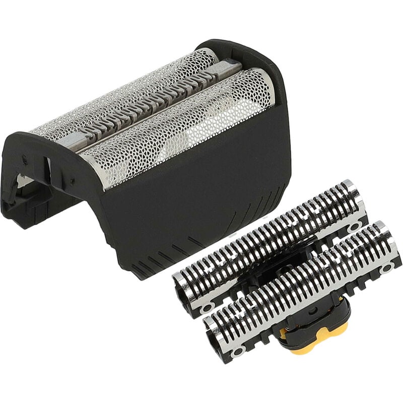 Set de têtes de rasoir électrique compatible avec Braun 300, 310, 320, 330, 340, 4735, 4715, grille + couteaux, noir - Vhbw