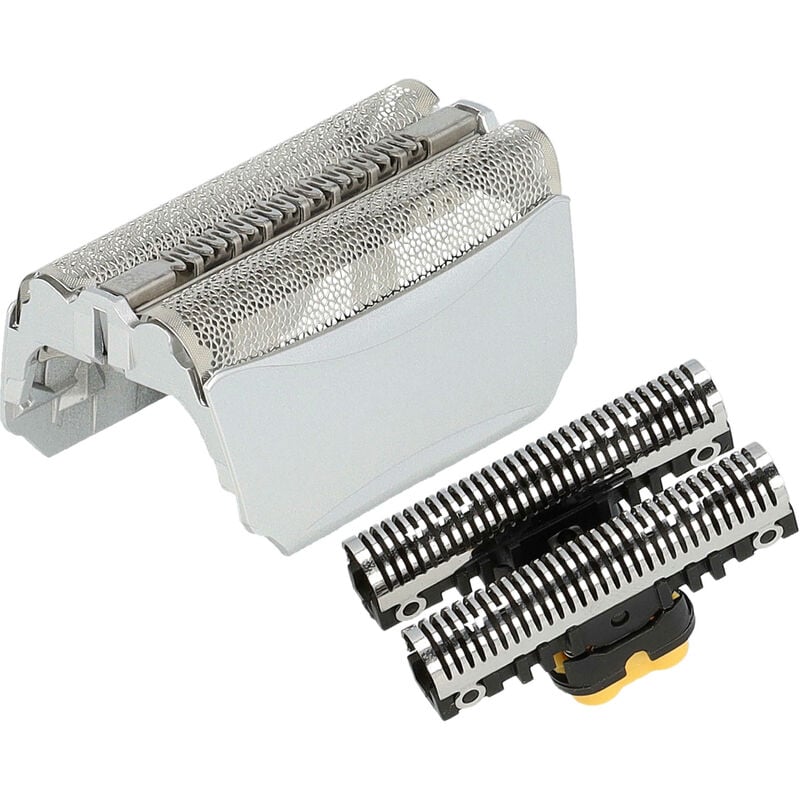 Set de têtes de rasoir électrique compatible avec Braun 530, 530s, 360 Complete, 550, 540, grille + couteaux, argenté - Vhbw