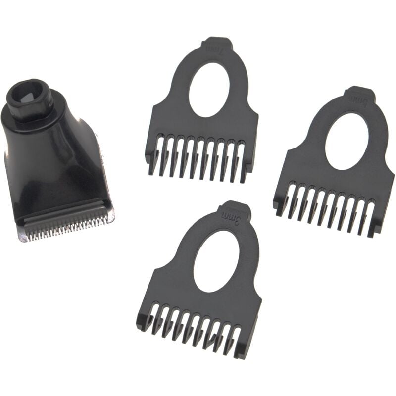 vhbw set di attacchi compatibile con Philips serie S5000 S5079, S5080, S5081 rasoio elettrico - 4 pezzi, kit con pettine da 3mm / 5mm / 7mm
