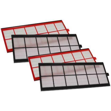 vhbw Set filtros compatible con Zehnder ComfoD 300, 350, 450 unidad ventilación - G4 / F7 4 uds., 50 x 17 x 1 cm, blanco / rojo / negro