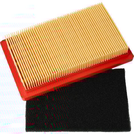 vhbw Set filtros de aire en naranja, negro para cortacéspedes Fleurelle BM 45 OHV