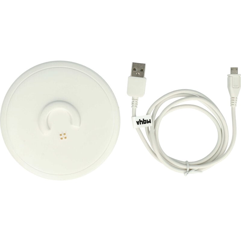 Vhbw - Station de charge compatible avec Bose SoundLink Revolve, Revolve+ enceinte - Câble micro usb inclus, blanc