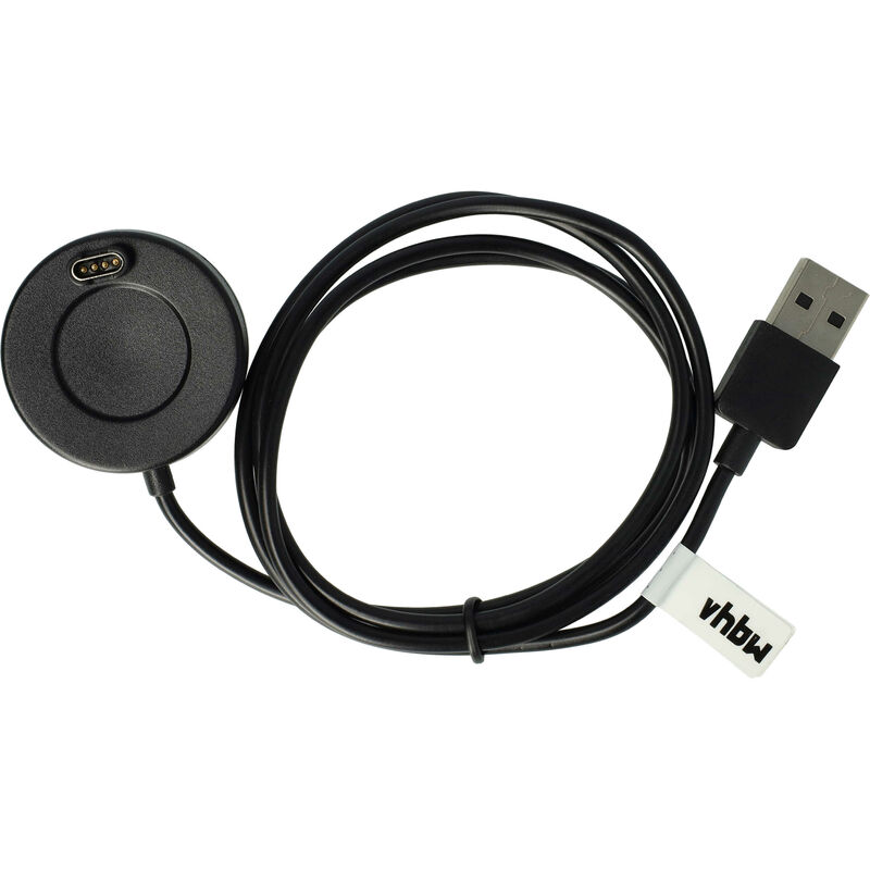vhbw Station de charge USB compatible avec Garmin Venu 636299, 636300, Sq 2 montre connectée - Chargeur support avec câble, 100 cm noir