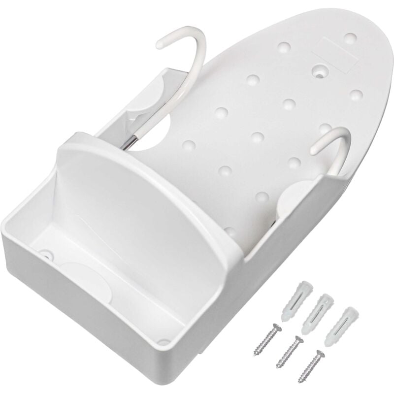 Support mural pour fer et planche à repasser blanc - solide et pratique qui permet un gain de place - Vhbw